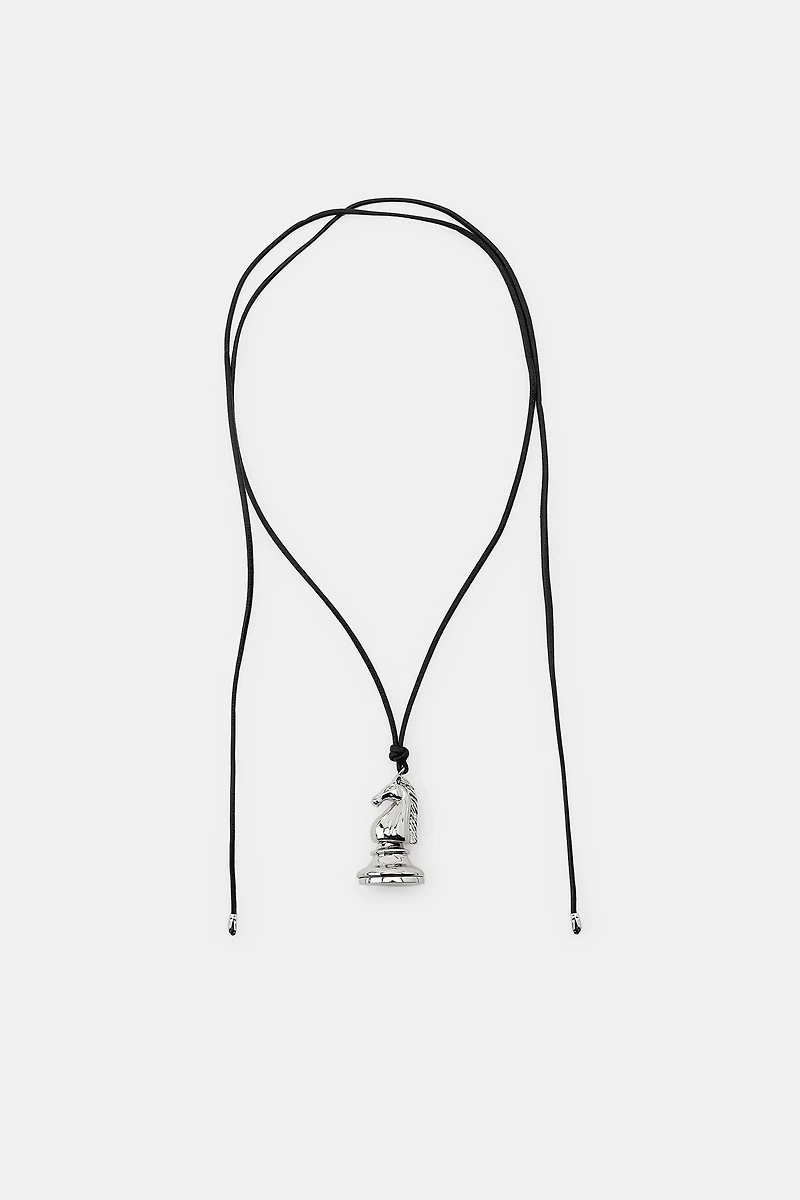 CHESS PIECE CORD NECKLACE