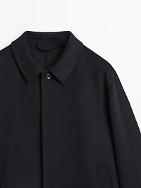 Manteau court laine mélangée