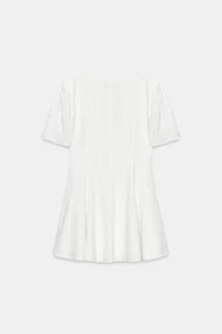 SHORT EMBROIDERED EYELET DRESS