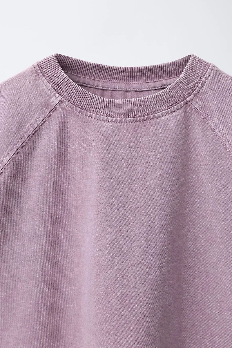 HEAVY WEIGHT T-SHIRT AND WASHED EFFECT RIB FLARE LEGGINGS SET