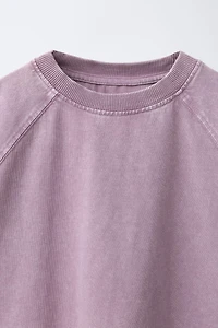 HEAVY WEIGHT T-SHIRT AND WASHED EFFECT RIB FLARE LEGGINGS SET