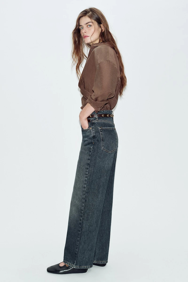 Z1975 HIGH WAISTED STRAIGHT TAPERED JEANS WITH BELT