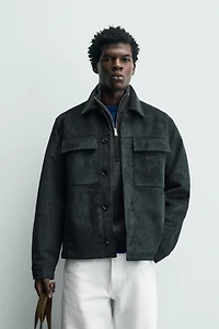 FAUX SUEDE OVERSHIRT