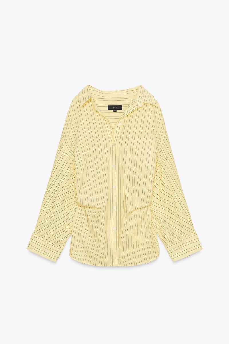 STRIPED OVERSIZED POPLIN SHIRT