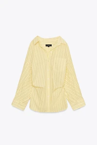 STRIPED OVERSIZED POPLIN SHIRT