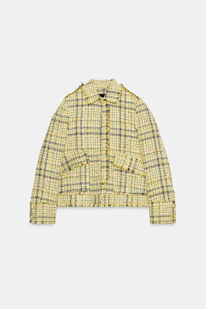 VESTE À CARREAUX TEXTURÉE ZW COLLECTION