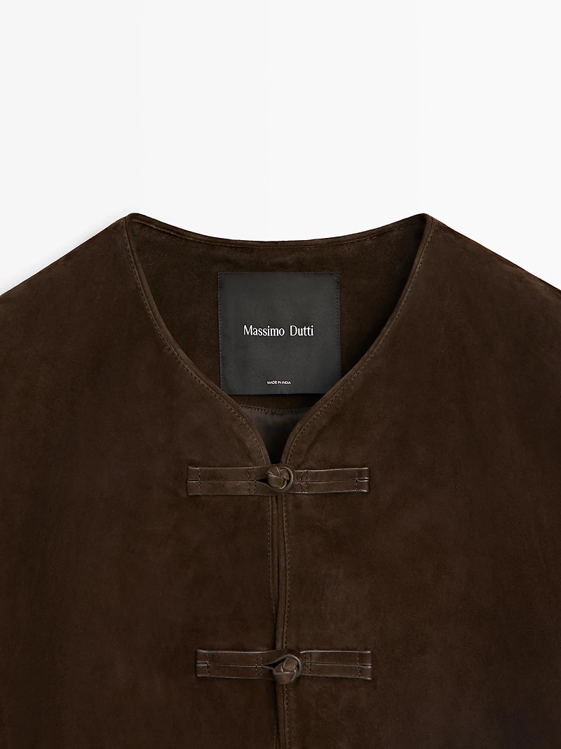 Short suede leather jacket