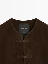 Short suede leather jacket
