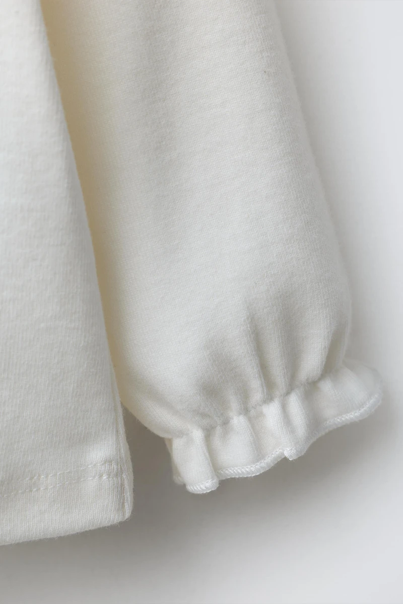 EMBROIDERED PETER PAN COLLAR T-SHIRT