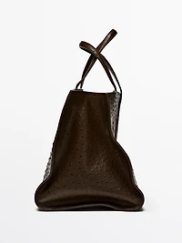 Icon maxi bag in textured leather