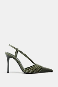 VELVET EFFECT STRAPPY SHOES