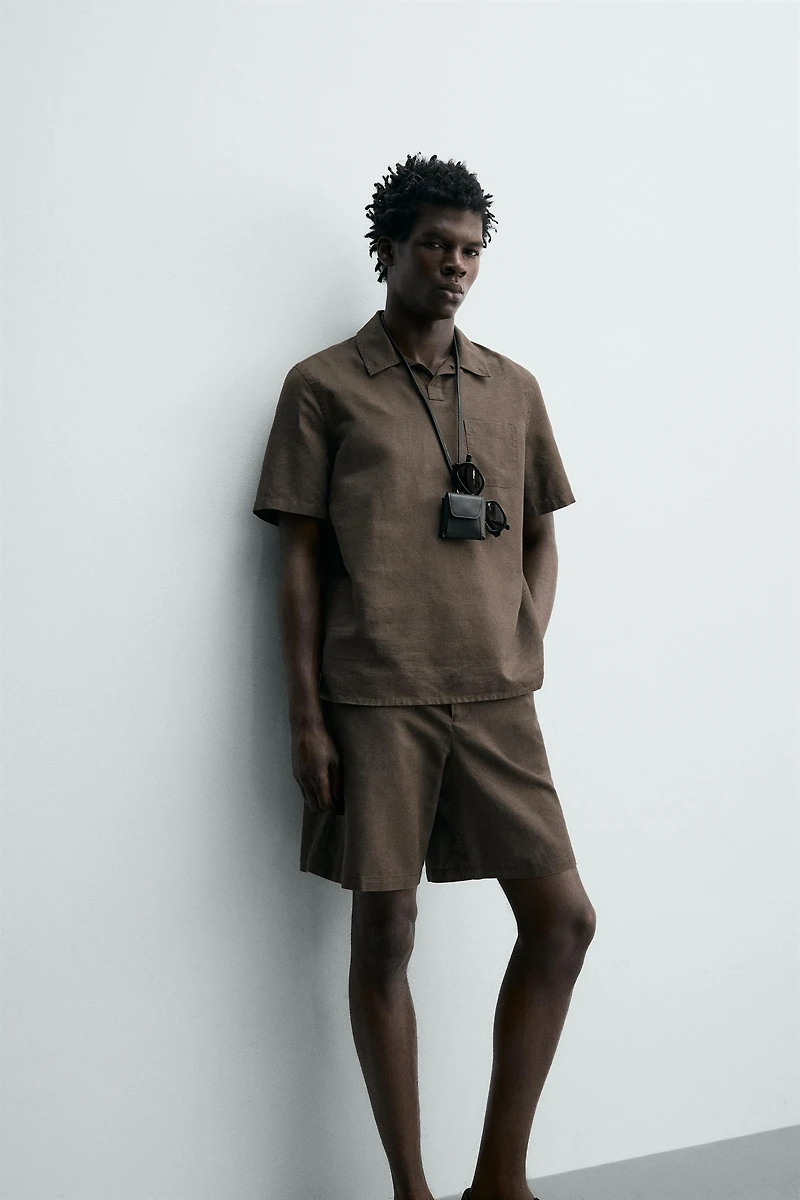 REGULAR FIT HEMP-COTTON SHORTS
