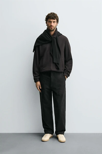 STRAIGHT FIT TWILL PANTS