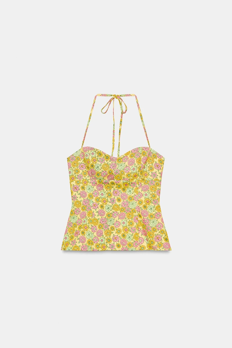 FLORAL POPLIN TOP
