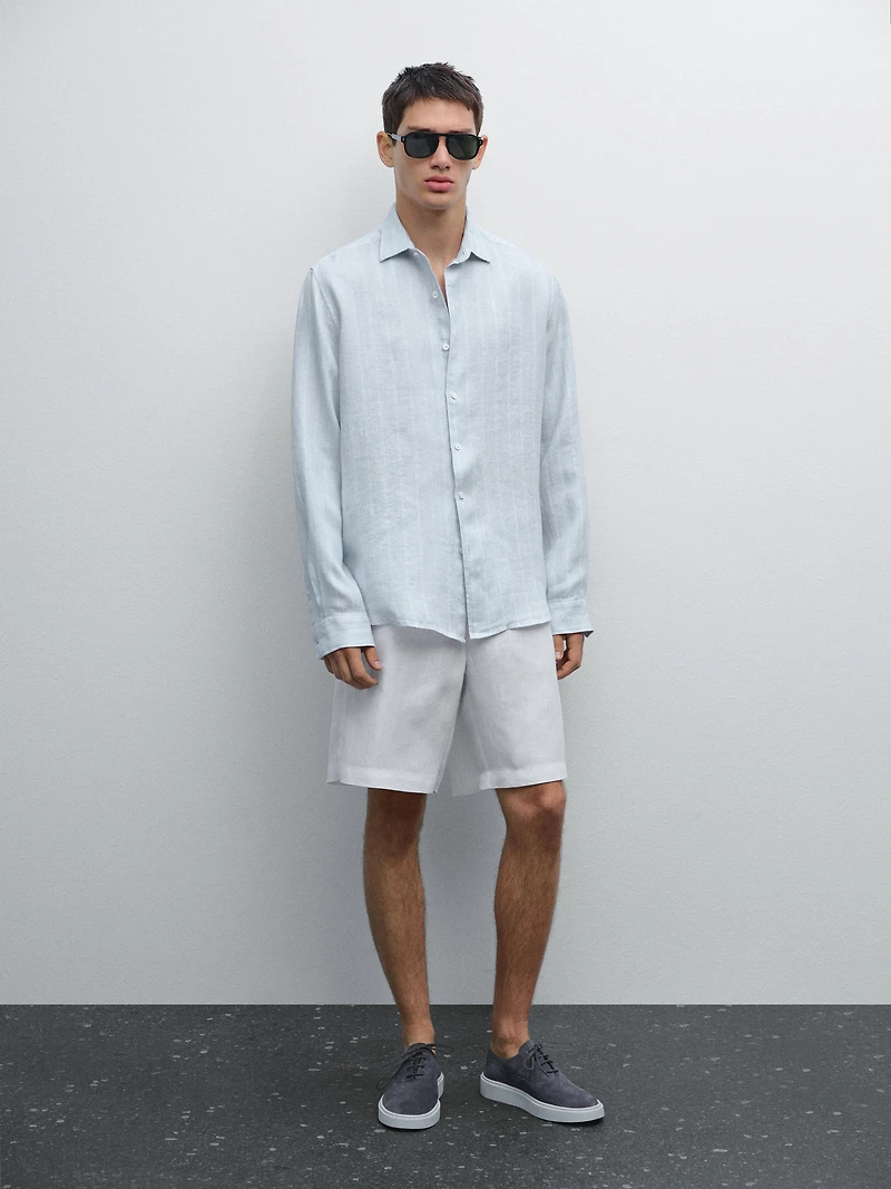 Chemise regular fit à rayures doubles