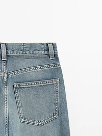 Jean flare taille haute coton