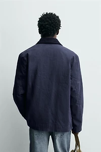 CONTRAST COLLAR FIREMAN CLASP JACKET