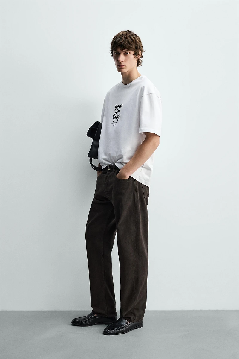 TEXTURED TEXT T-SHIRT