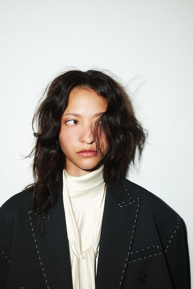 OVERSIZED TOPSTITCHED BLAZER