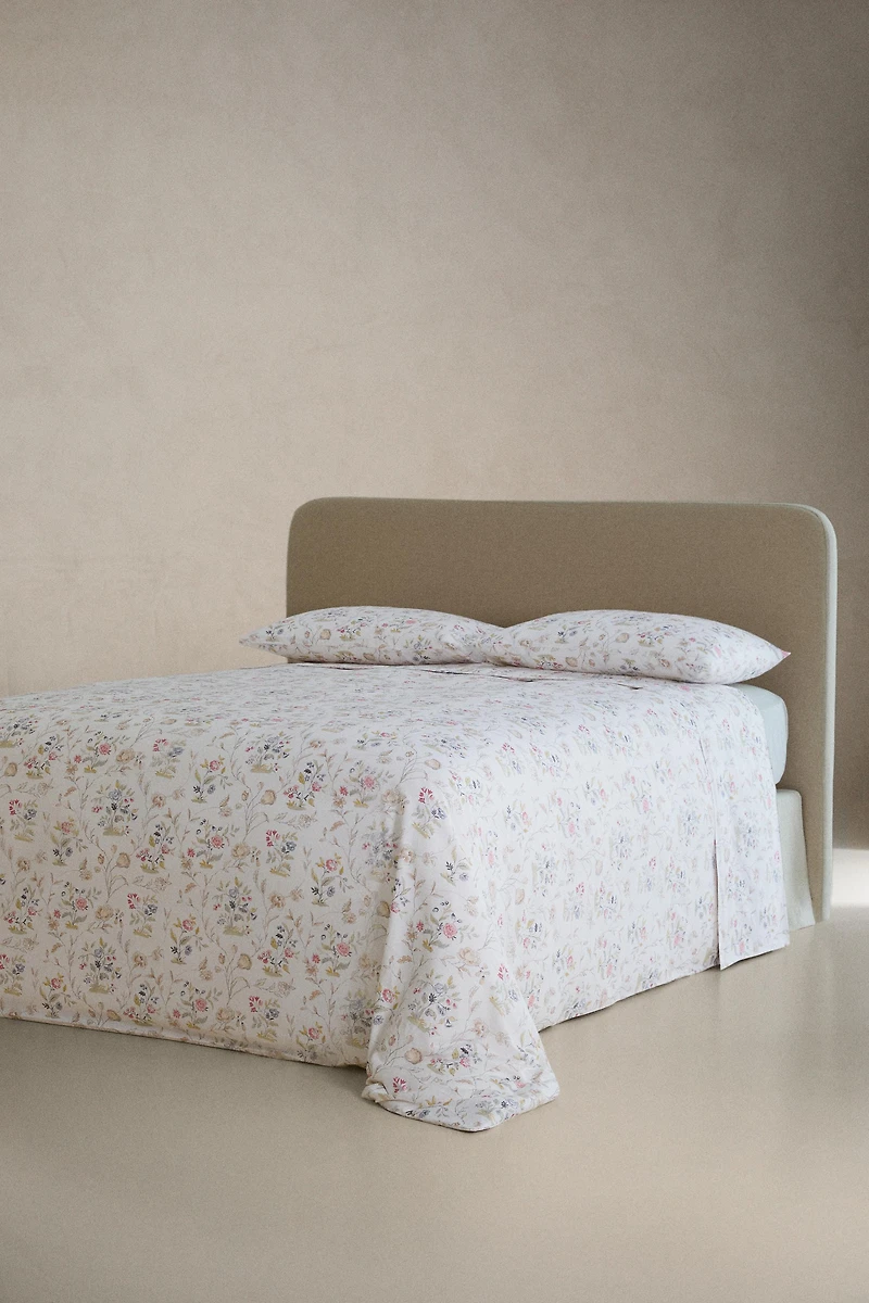 SATIN FLORAL DUVET COVER