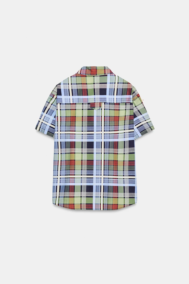 ZW COLLECTION PLAID SHORT SLEEVE SHIRT
