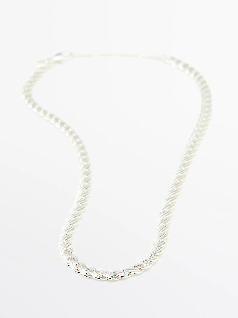 Collier chaîne maillons argentée