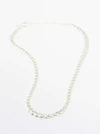 Collier chaîne maillons argentée
