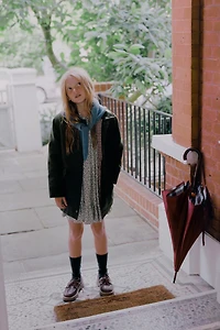 RUFFLED FLORAL DRESS