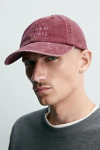 WASHED TEXT PRINT CAP