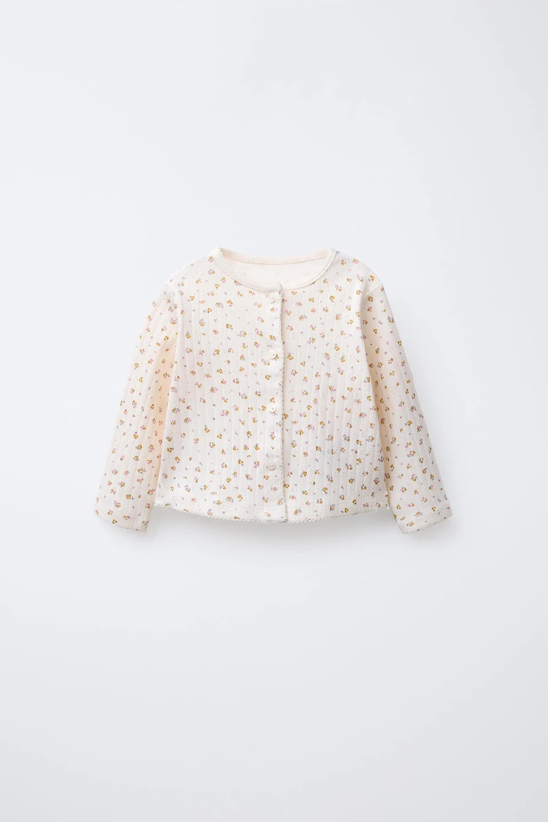 FLORAL PRINT CARDIGAN, BODYSUIT & LEGGING SET