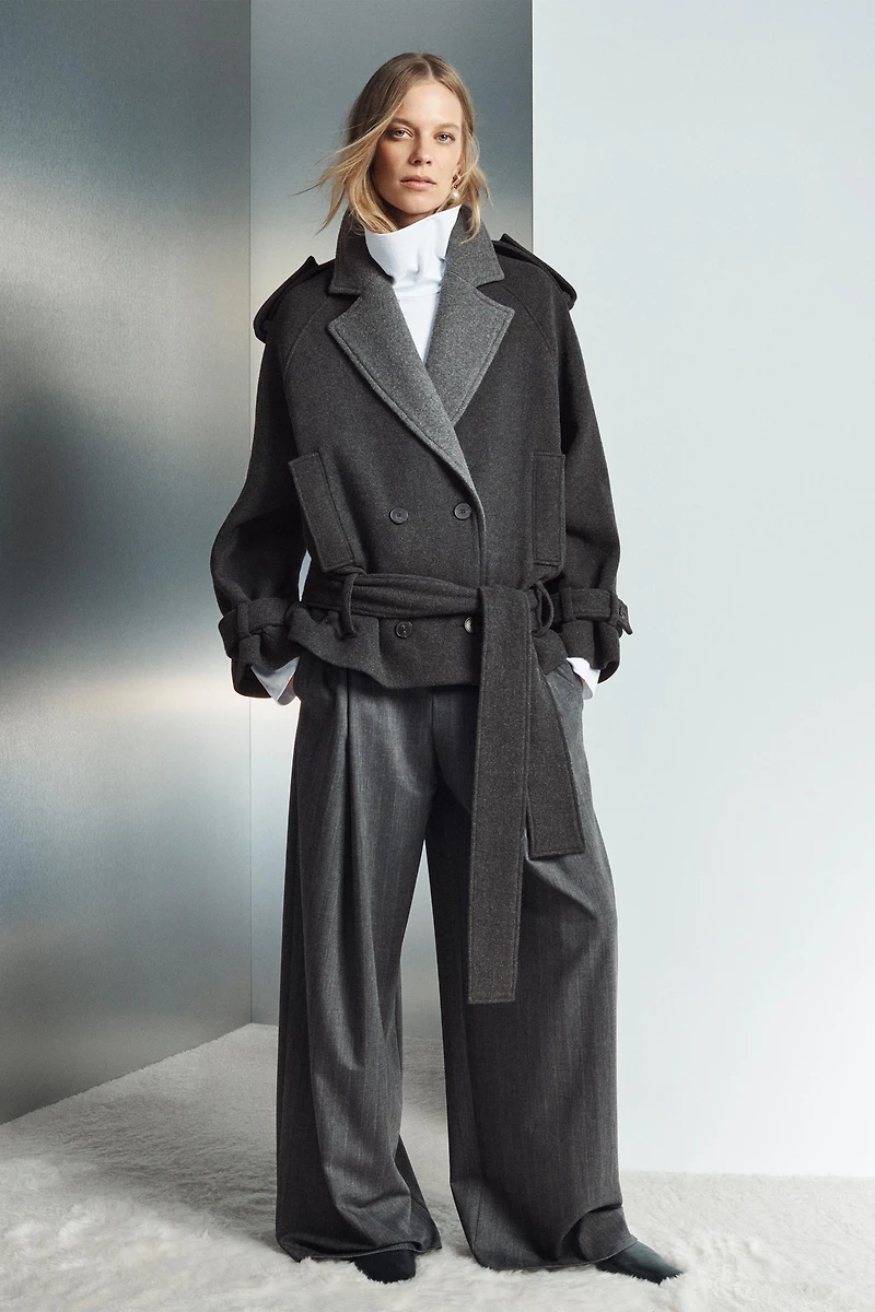 PANTALON WIDE LEG AVEC LAINE ZW COLLECTION