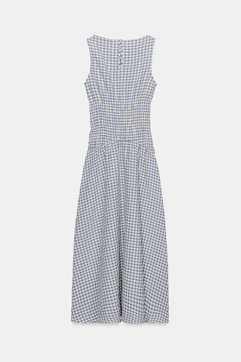 GINGHAM MIDI DRESS