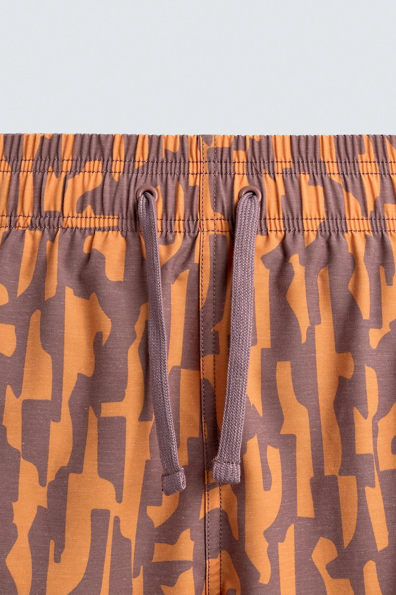 ABSTRACT PRINT LONG SWIMSUIT