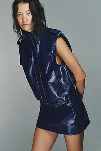 FAUX LEATHER VEST WITH LOOPS