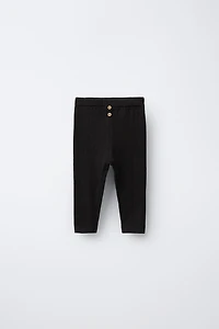 RIBBED LEGGINGS WITH BUTTONS