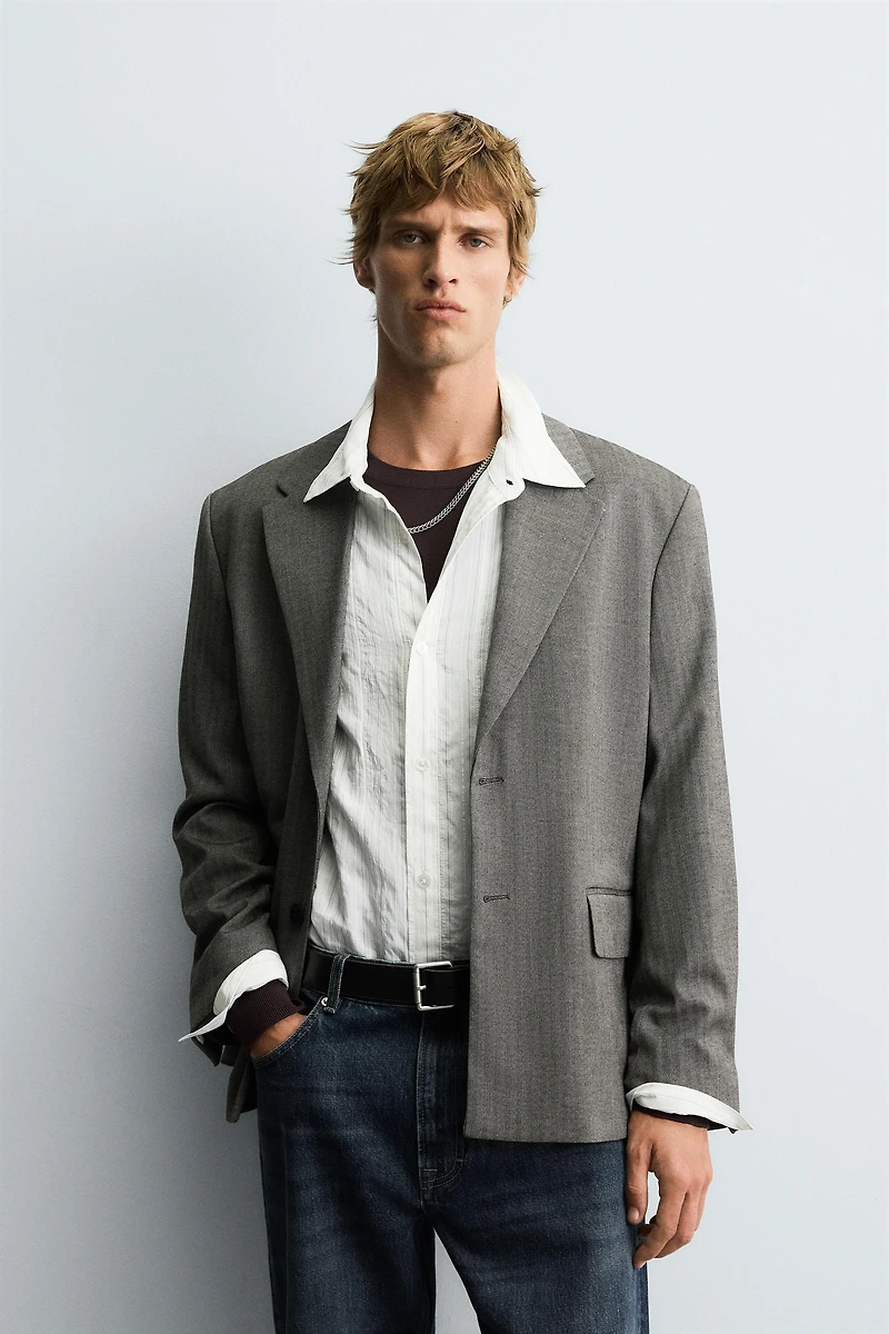 HERRINGBONE SUIT BLAZER