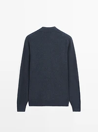 Ribbed button-up knit cardigan