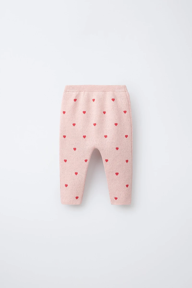 KNIT HEART PANTS
