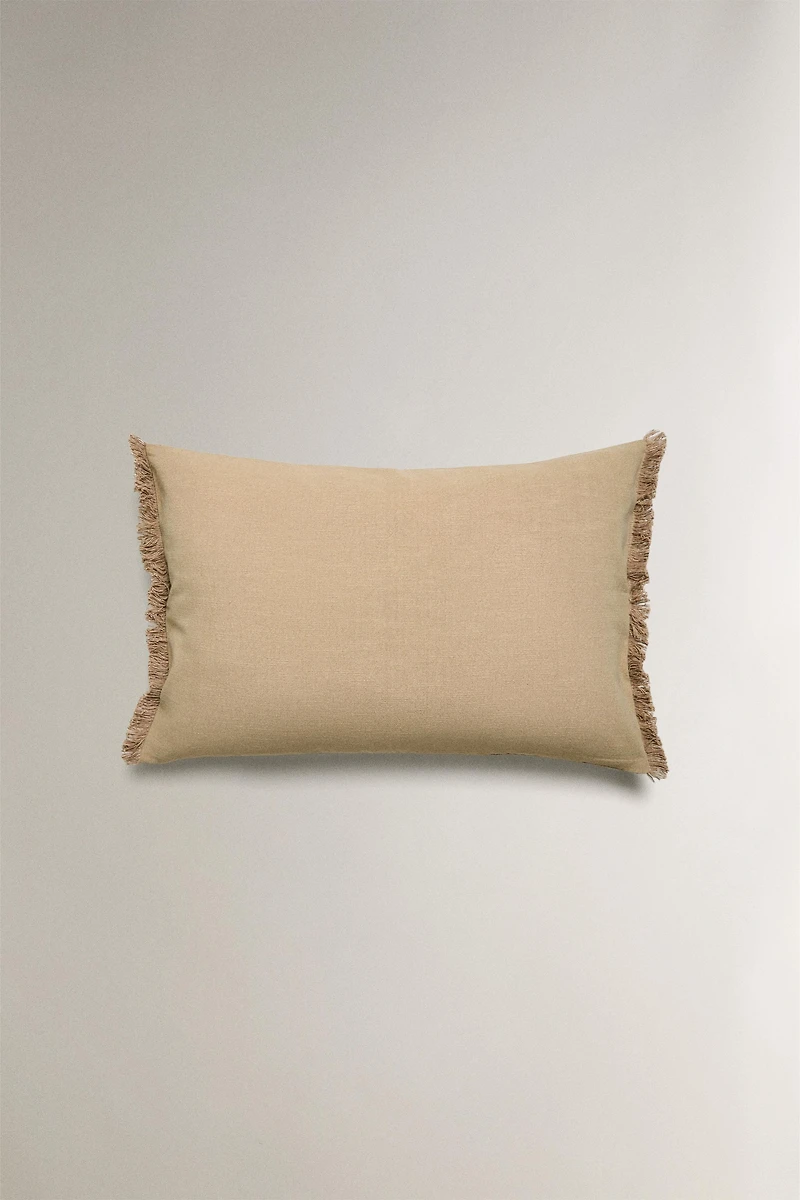 FRINGED THROW PILLOW COVER