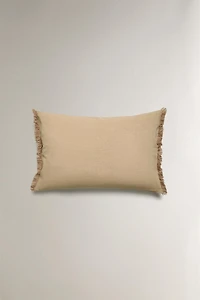 FRINGED THROW PILLOW COVER