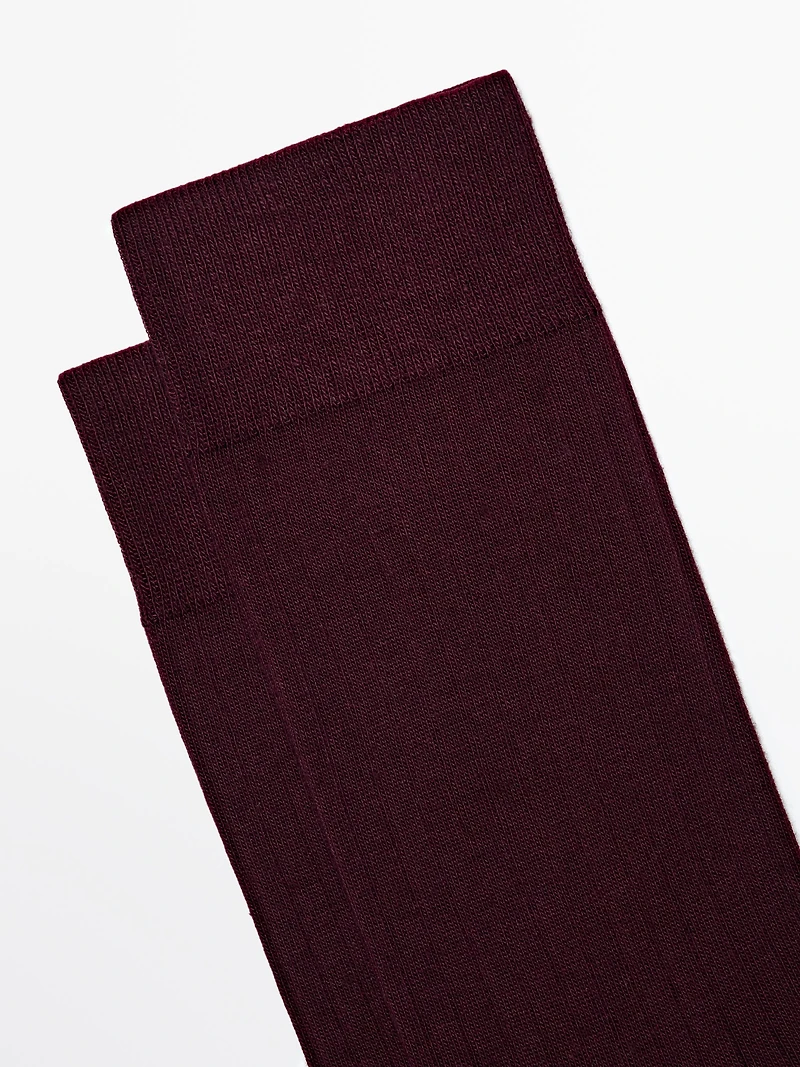 Chaussettes côtelées en coton mélangé