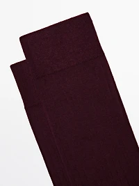 Chaussettes côtelées en coton mélangé