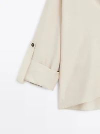 Shirt with rolled-up sleeves