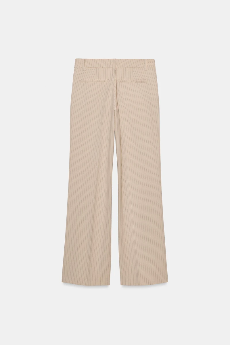 PINSTRIPE STRAIGHT LEG PANTS