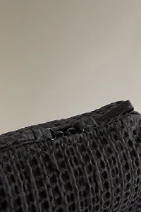 WAFFLE-TEXTURE FABRIC TOILETRY BAG