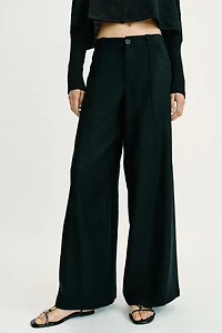 WIDE-LEG LINEN PANTS