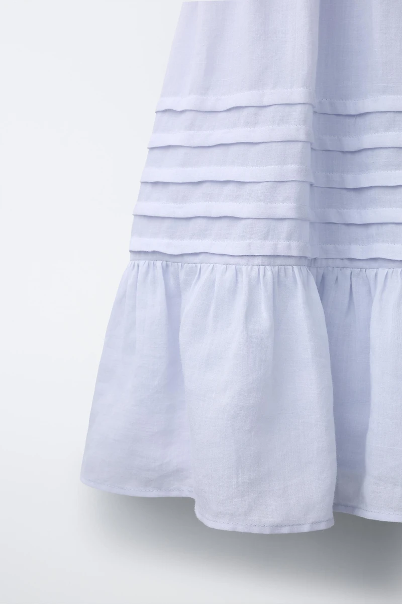 100% RAMIE PINTUCK LACE DRESS