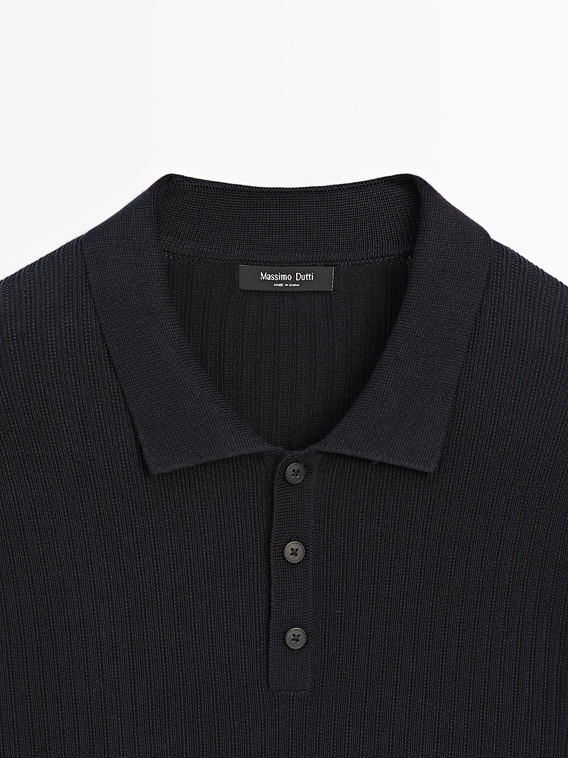 Pull polo coton en maille
