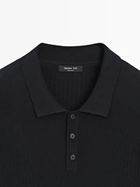 Pull polo coton en maille