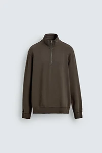SWEAT DÉLAVÉ COL ZIPPÉ